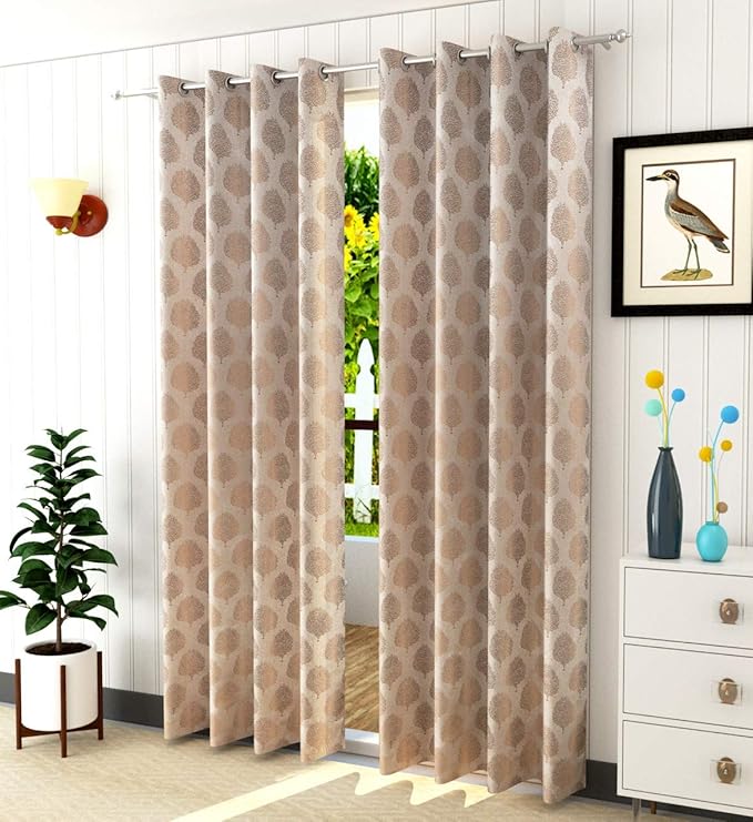 Light-Filtering Curtains for Door 7 Feet Long,Door Window Curtain,Premium Polyester Weaved Parda,Latest Modern Parde for Living Room Bedroom,Home Office Screens,Eyelet Ring