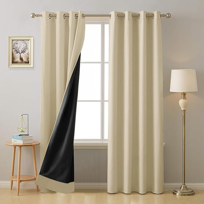 Cloth Fusion 100% Solid Blackout Door Curtains
